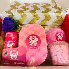 Load image into Gallery viewer, Scented pamper gift box for self-care with bath bomb, soap, and candle