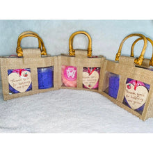 Load image into Gallery viewer, jute bag with soap and fragrance gift